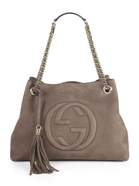 gucci suede bum bag|Gucci shoulder tote bag.